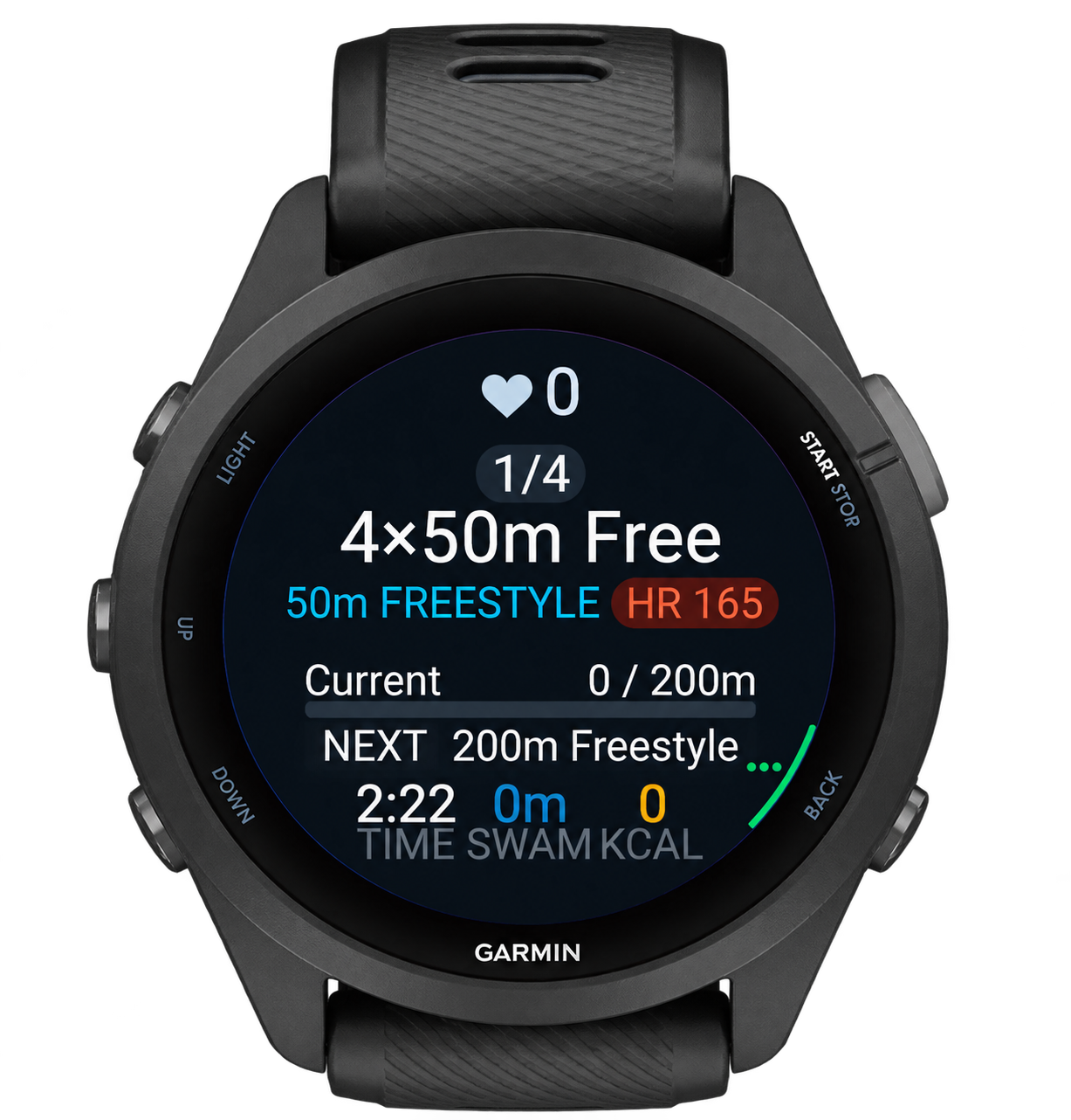Structured interval workout on Garmin